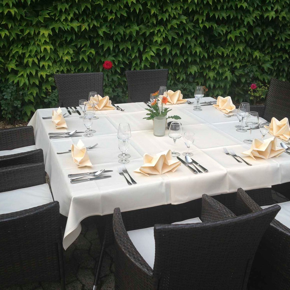 Dining at the Englischer Hof restaurant